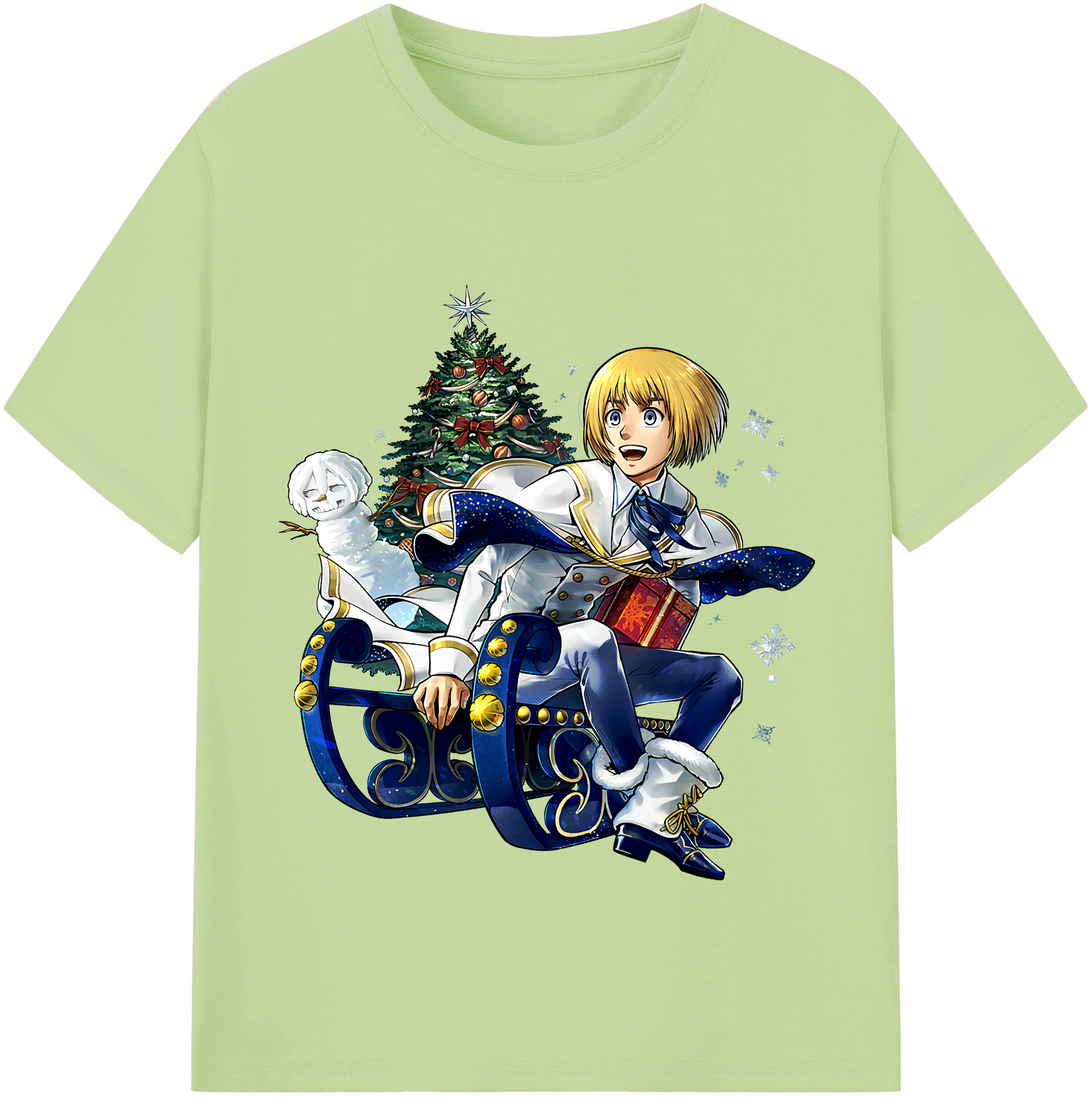 （画像用） 進撃の巨人 アルミン·アルレルト Attack on Titan Armin Arlert 綿100％半袖Tシャツ（フロントプリント）